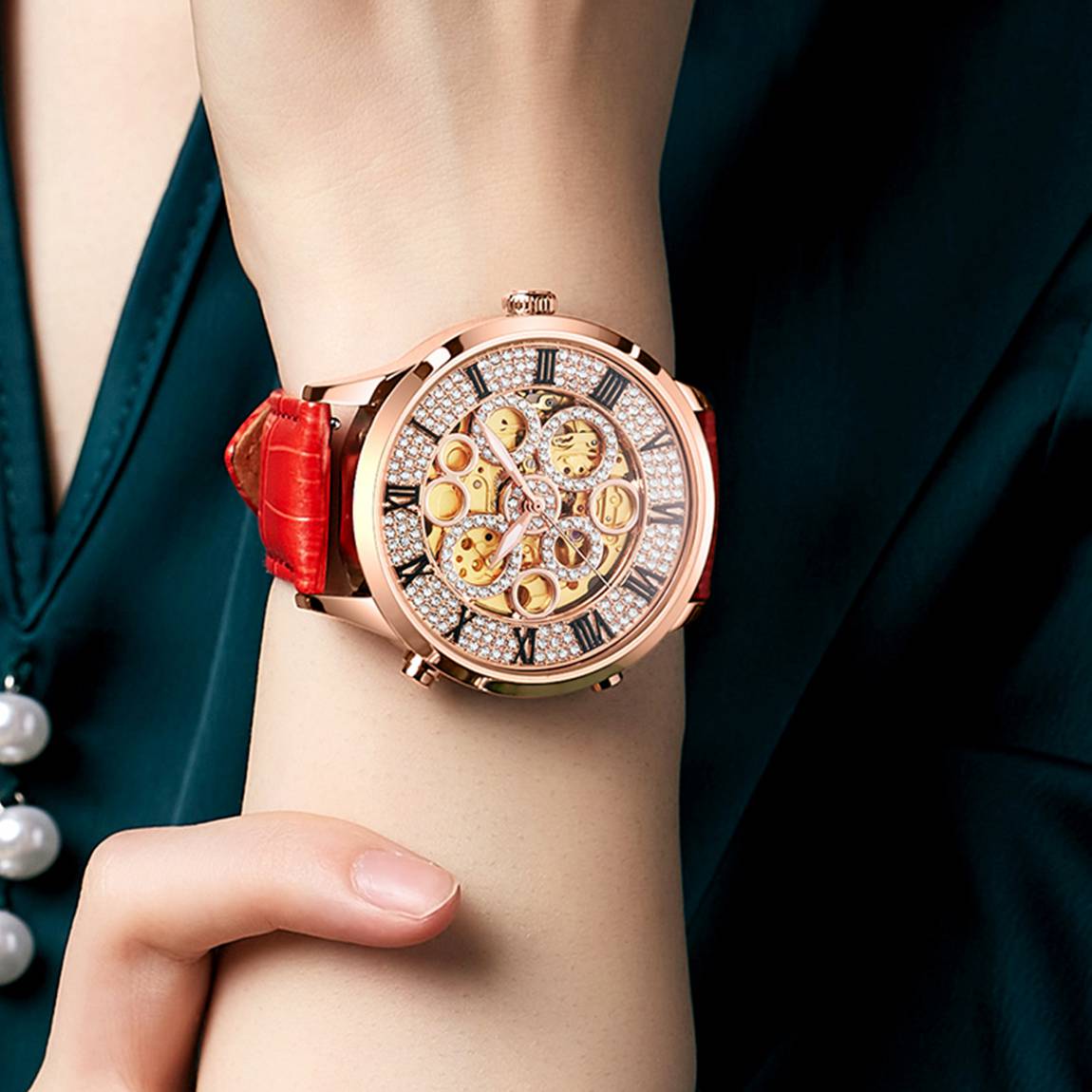 Large face watches for ladies automatic watches under 500 Davena watches