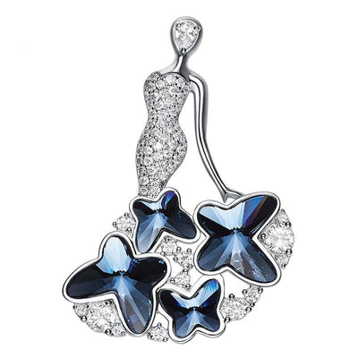 Davena Blue Butterfly Fairy Brooches - Davena watches