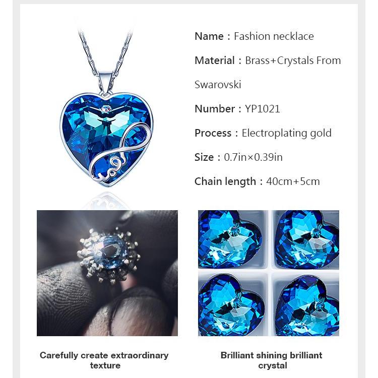 Blue Purple Series Heart Necklace – Davena watches