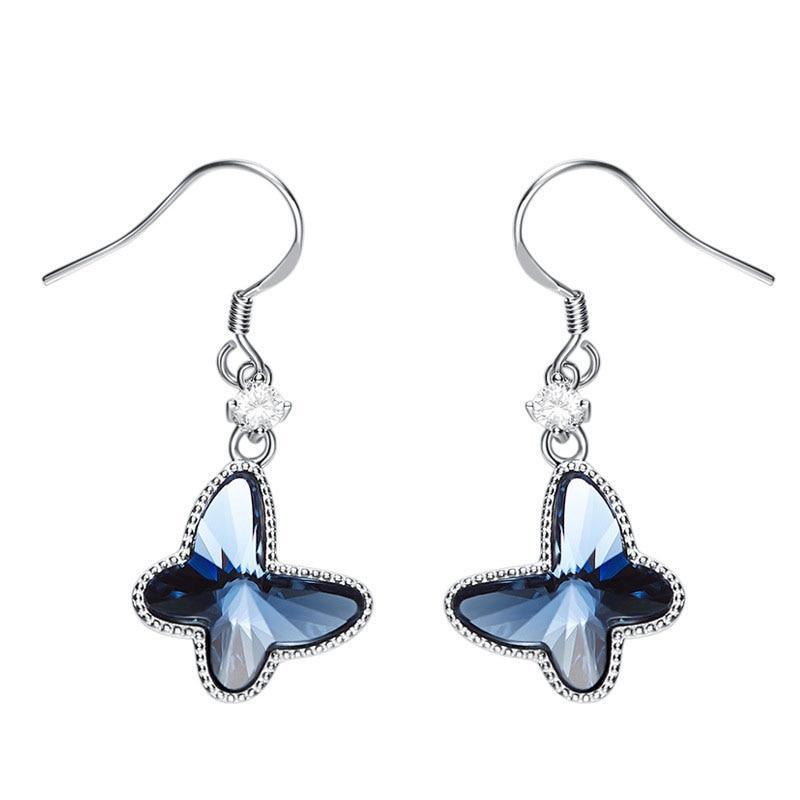 Blue Butterfly Dangle Earrings Davena watches