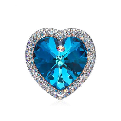 Vintage Ocean Blue Crystal Brooches - Davena watches
